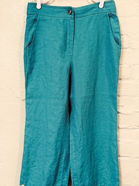 Chico's Cropped Flare Pants in Teal